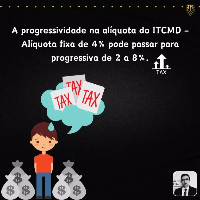 A PROGRESSIVIDADE NA ALÍQUOTA DO ITCMD - ALÍQUOTA FIXA DE 4% PODE PASSAR PARA PROGRESSIVA DE 2 A 8% -